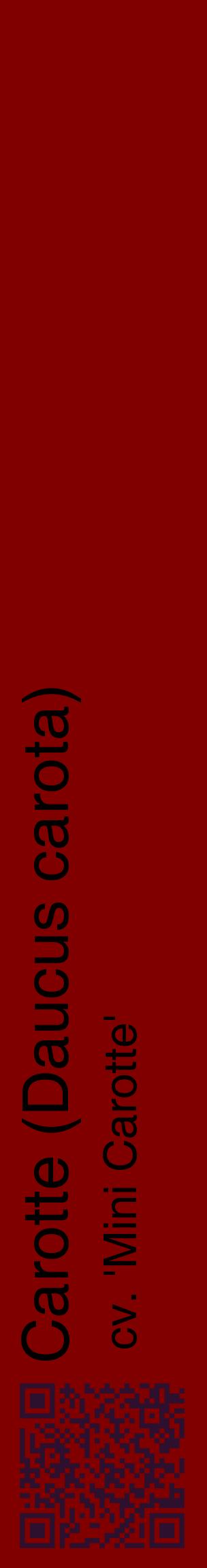 Étiquette de : Daucus carota cv. 'Mini Carotte' - format c - style noire29_basiquehel avec qrcode et comestibilité
