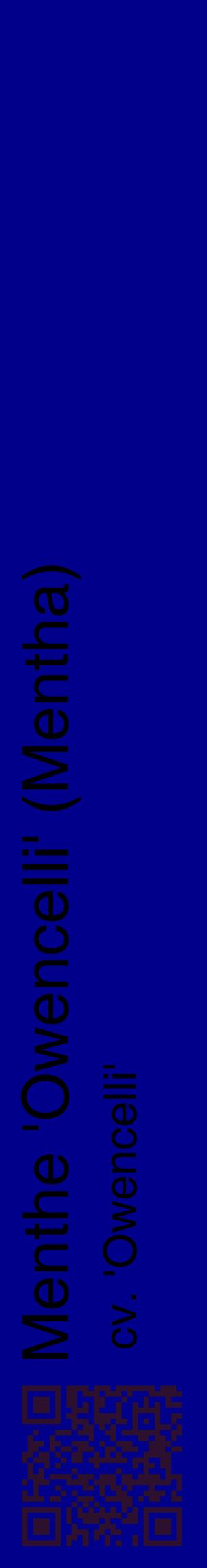 Étiquette de : Mentha cv. 'Owencelli' - format c - style noire7_basiquehel avec qrcode et comestibilité