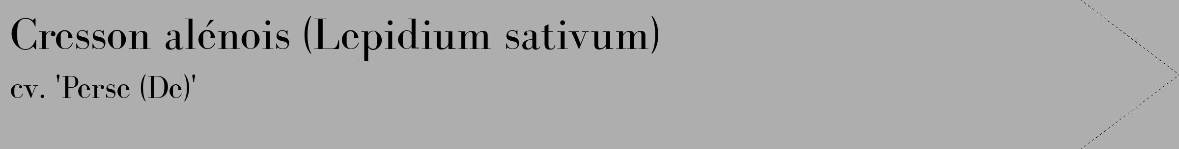 Étiquette de : Lepidium sativum cv. 'Perse (De)' - format c - style noire53_simple_simplebod avec comestibilité