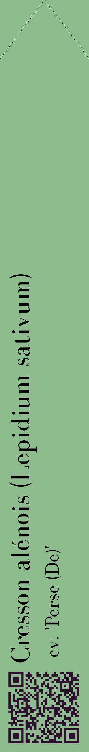 Étiquette de : Lepidium sativum cv. 'Perse (De)' - format c - style noire13_simplebod avec qrcode et comestibilité