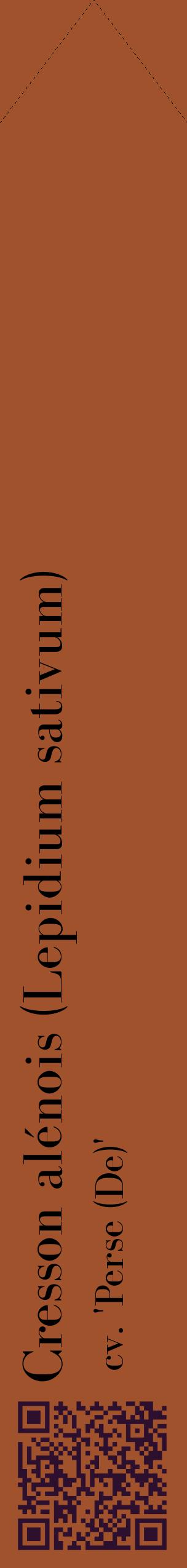Étiquette de : Lepidium sativum cv. 'Perse (De)' - format c - style noire32_simplebod avec qrcode et comestibilité