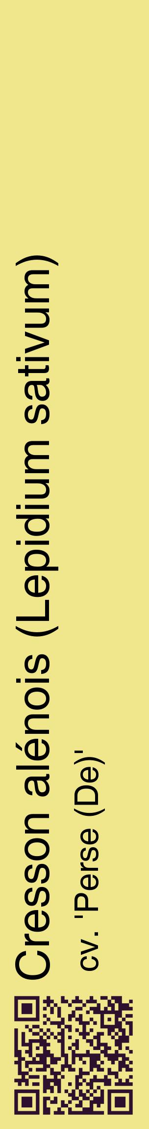 Étiquette de : Lepidium sativum cv. 'Perse (De)' - format c - style noire20_basiquehel avec qrcode et comestibilité
