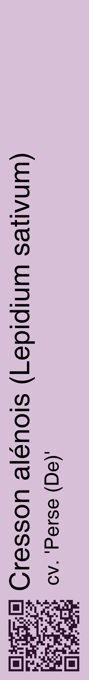 Étiquette de : Lepidium sativum cv. 'Perse (De)' - format c - style noire54_basiquehel avec qrcode et comestibilité