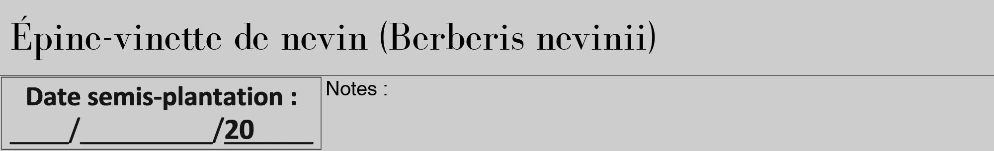 Étiquette de : Berberis nevinii - format a - style noire41bod avec comestibilité