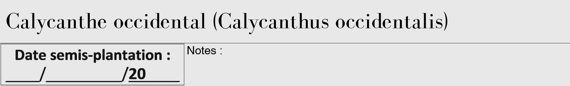 Étiquette de : Calycanthus occidentalis - format a - style noire55bod avec comestibilité