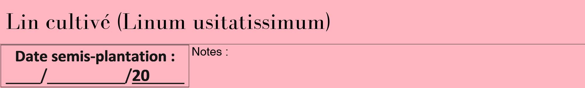 Étiquette de : Linum usitatissimum - format a - style noire41bod avec comestibilité