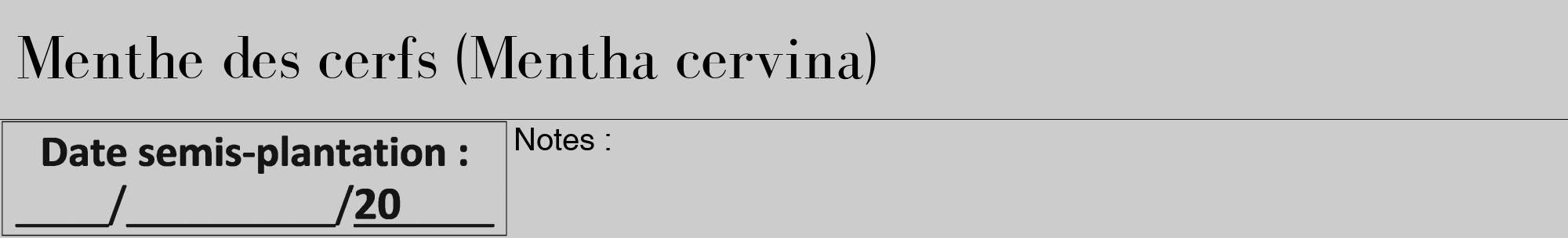 Étiquette de : Mentha cervina - format a - style noire0bod avec comestibilité