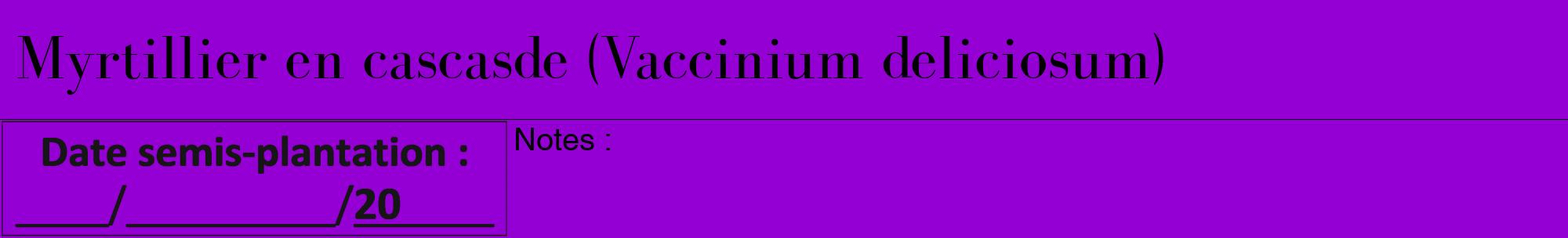 Étiquette de : Vaccinium deliciosum - format a - style noire48bod avec comestibilité