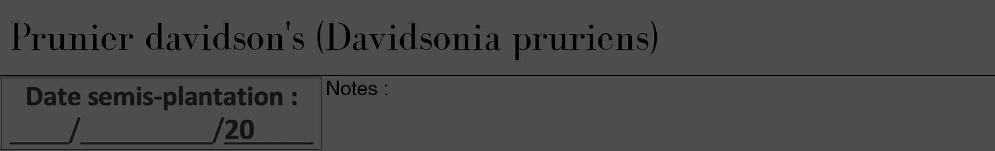 Étiquette de : Davidsonia pruriens - format a - style noire28bod avec comestibilité