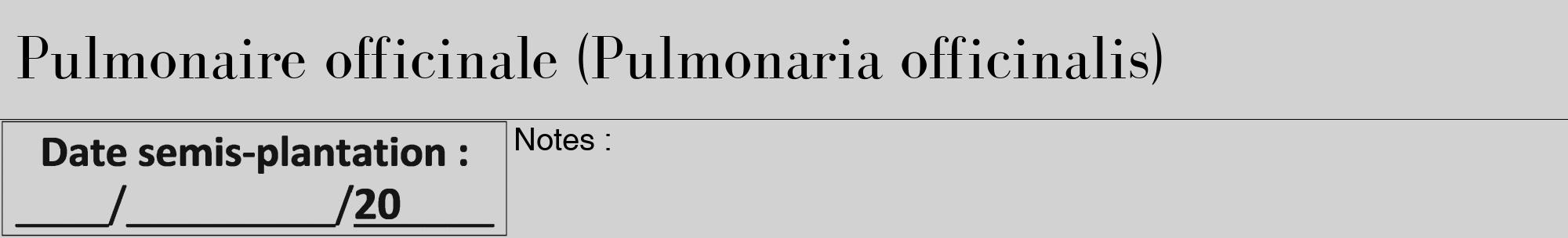 Étiquette de : Pulmonaria officinalis - format a - style noire14bod avec comestibilité