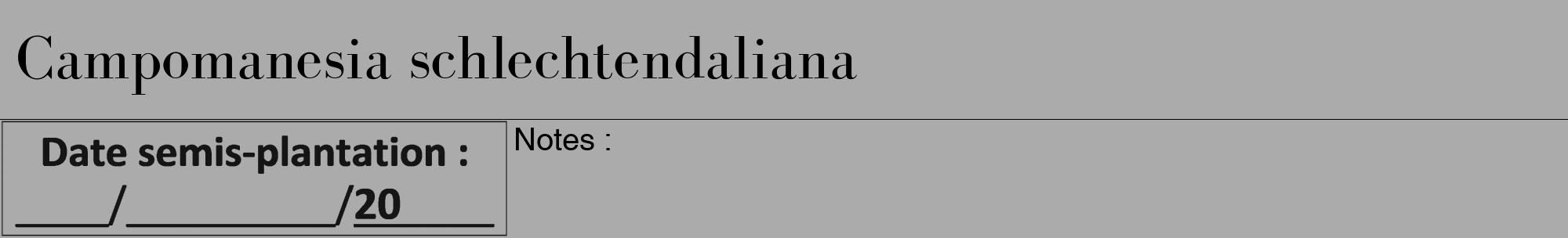 Étiquette de : Campomanesia schlechtendaliana - format a - style noire37bod avec comestibilité