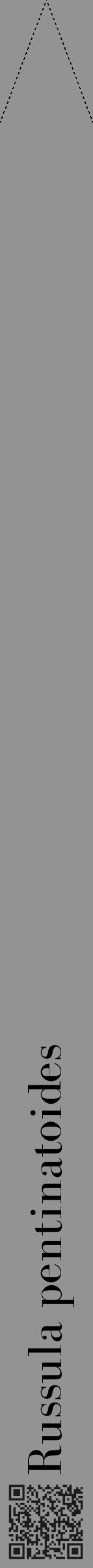 Étiquette de : Russula pentinatoides - format b - style noire44bod avec qrcode et comestibilité - position verticale