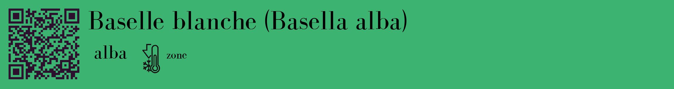 Étiquette de : Basella alba alba - format c - style noire12_basique_basiquebod avec qrcode et comestibilité