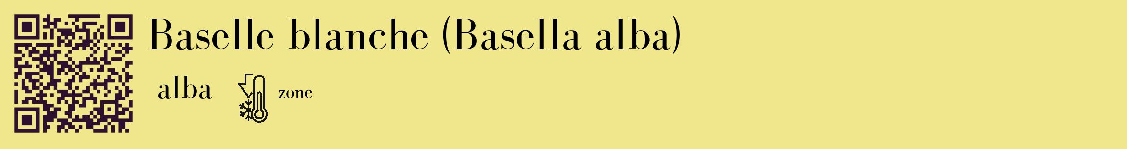 Étiquette de : Basella alba alba - format c - style noire20_basique_basiquebod avec qrcode et comestibilité