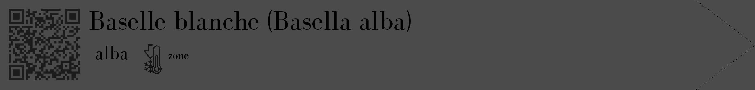Étiquette de : Basella alba alba - format c - style noire9_simple_simplebod avec qrcode et comestibilité