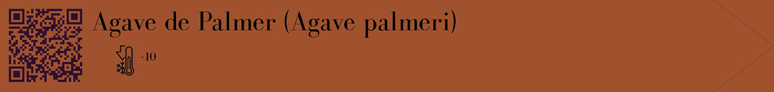 Étiquette de : Agave palmeri - format c - style noire32_simple_simplebod avec qrcode et comestibilité