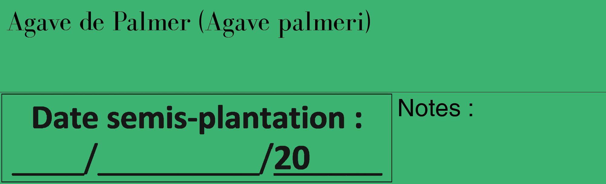 Étiquette de : Agave palmeri - format c - style noire12_basique_basiquebod avec comestibilité