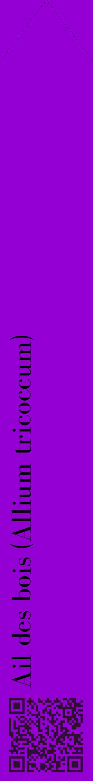 Étiquette de : Allium tricoccum - format c - style noire48_simplebod avec qrcode et comestibilité