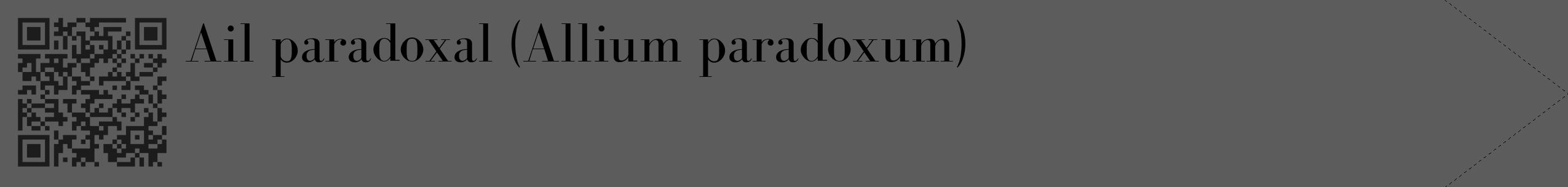 Étiquette de : Allium paradoxum - format c - style noire49_simple_simplebod avec qrcode et comestibilité