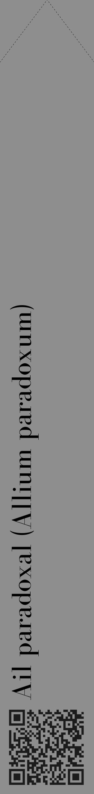Étiquette de : Allium paradoxum - format c - style noire25_simple_simplebod avec qrcode et comestibilité - position verticale