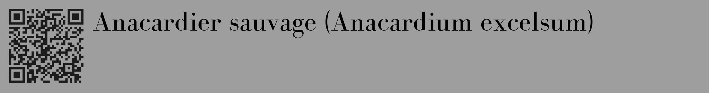 Étiquette de : Anacardium excelsum - format c - style noire42_basique_basiquebod avec qrcode et comestibilité