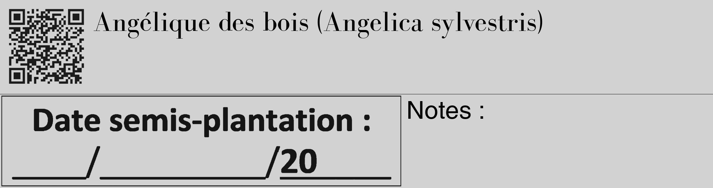 Étiquette de : Angelica sylvestris - format c - style noire14_basique_basiquebod avec qrcode et comestibilité