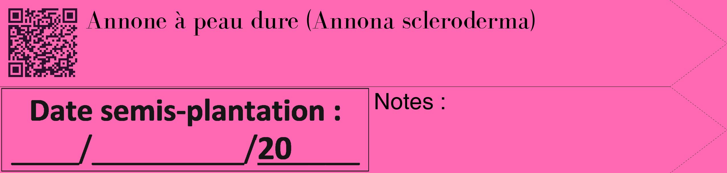 Étiquette de : Annona scleroderma - format c - style noire42_simple_simplebod avec qrcode et comestibilité