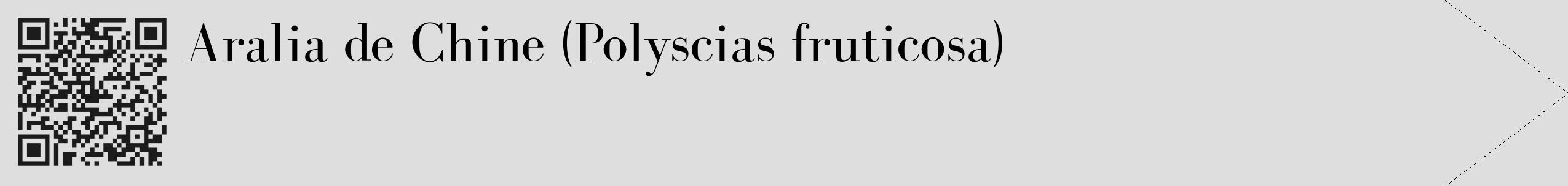 Étiquette de : Polyscias fruticosa - format c - style noire20_simple_simplebod avec qrcode et comestibilité