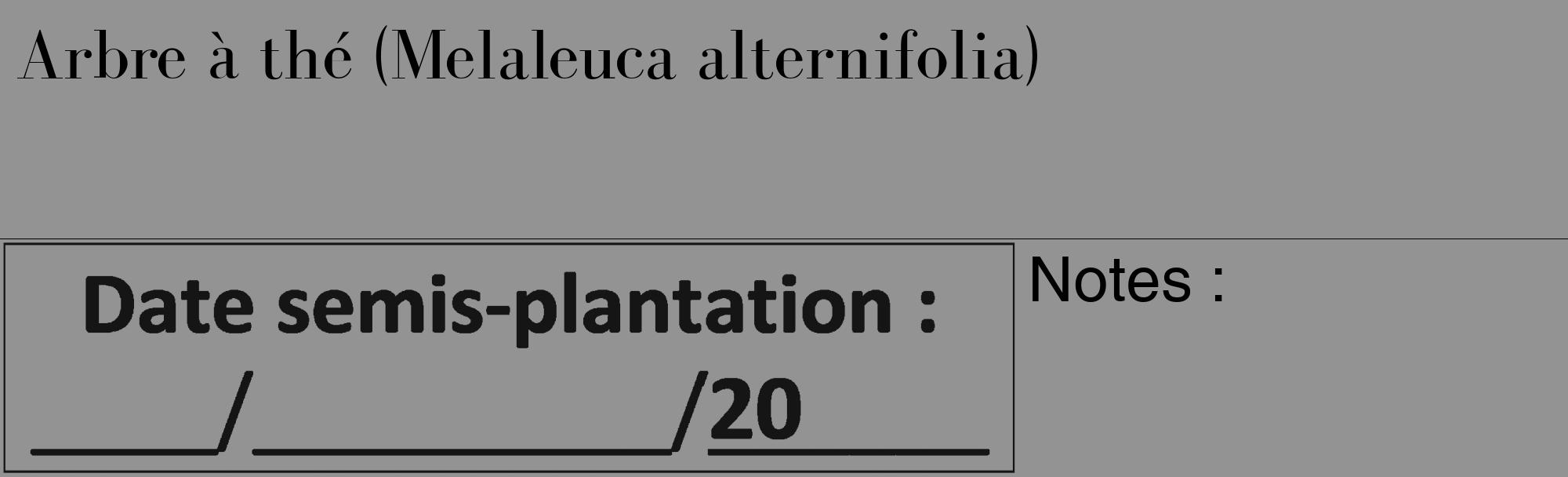 Étiquette de : Melaleuca alternifolia - format c - style noire44_basique_basiquebod avec comestibilité