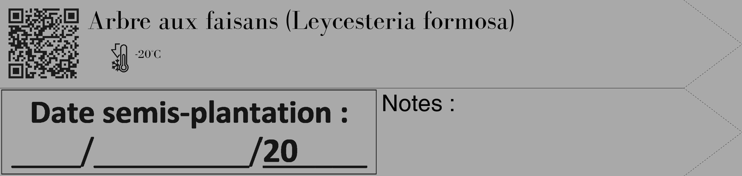 Étiquette de : Leycesteria formosa - format c - style noire13_simple_simplebod avec qrcode et comestibilité