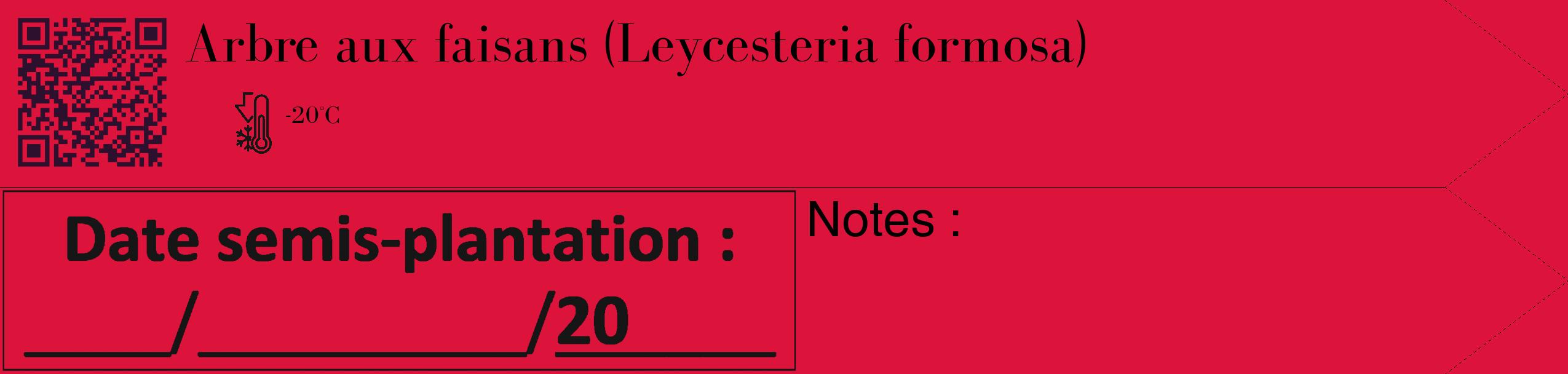 Étiquette de : Leycesteria formosa - format c - style noire36_simple_simplebod avec qrcode et comestibilité