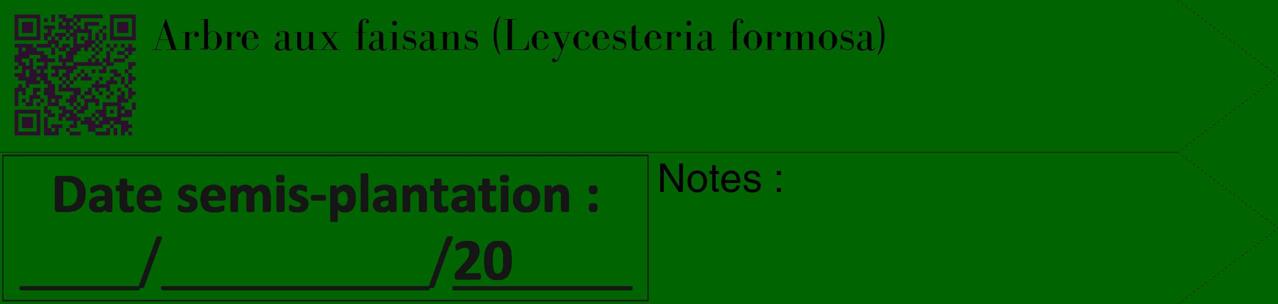 Étiquette de : Leycesteria formosa - format c - style noire8_simple_simplebod avec qrcode et comestibilité