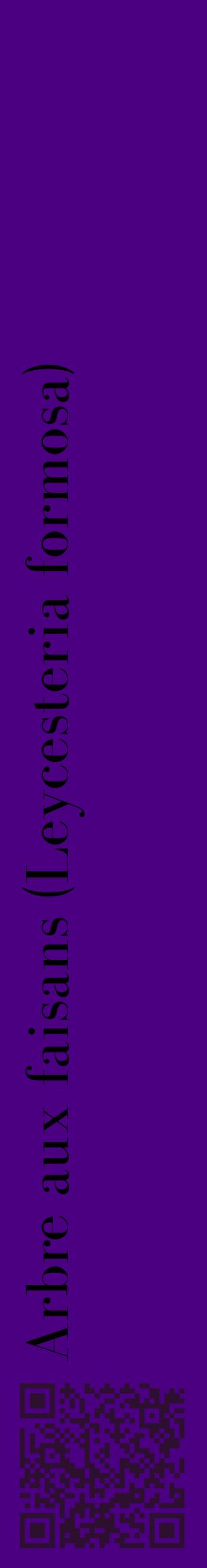 Étiquette de : Leycesteria formosa - format c - style noire47_basiquebod avec qrcode et comestibilité
