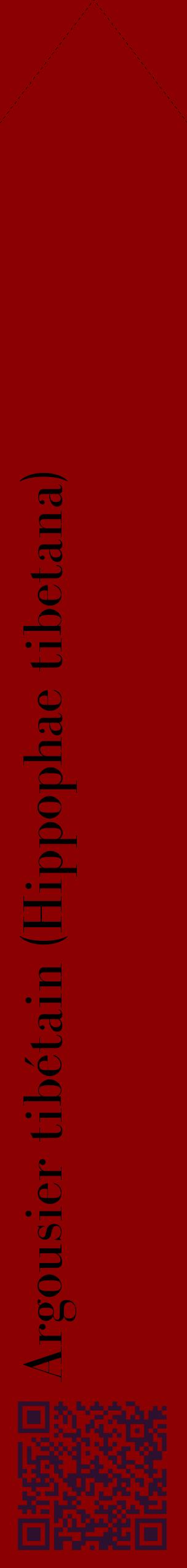 Étiquette de : Hippophae tibetana - format c - style noire34_simplebod avec qrcode et comestibilité