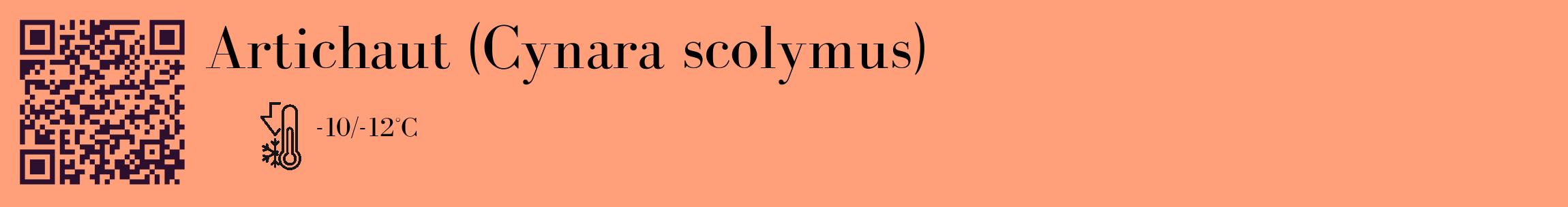 Étiquette de : Cynara scolymus - format c - style noire39_basique_basiquebod avec qrcode et comestibilité