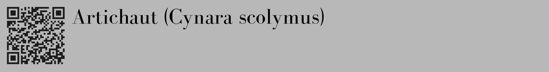 Étiquette de : Cynara scolymus - format c - style noire39_basique_basiquebod avec qrcode et comestibilité