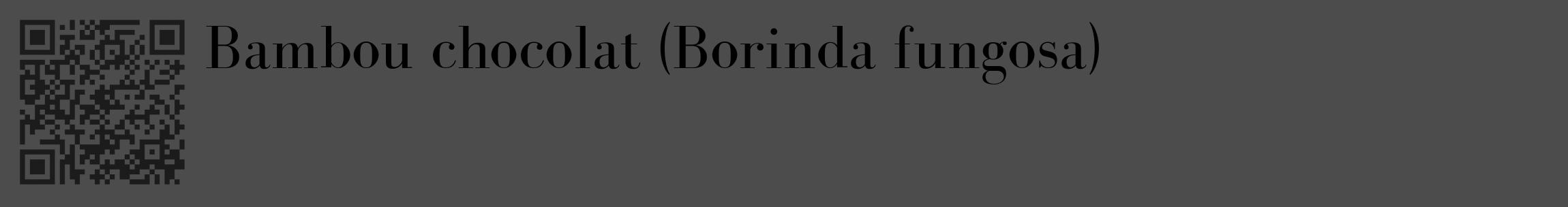 Étiquette de : Borinda fungosa - format c - style noire27_basique_basiquebod avec qrcode et comestibilité