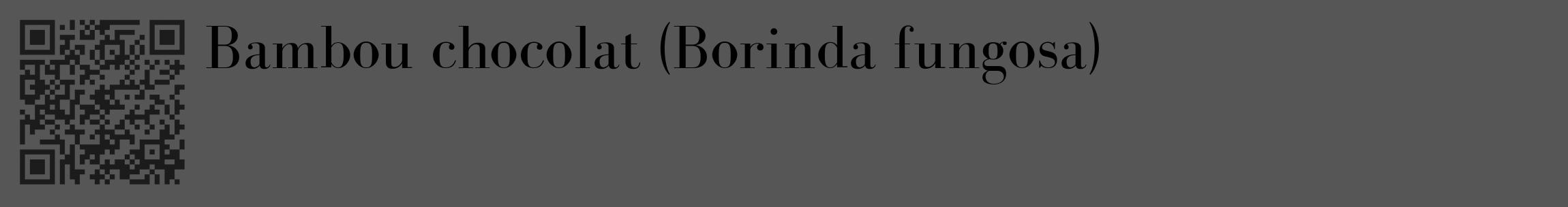 Étiquette de : Borinda fungosa - format c - style noire45_basique_basiquebod avec qrcode et comestibilité