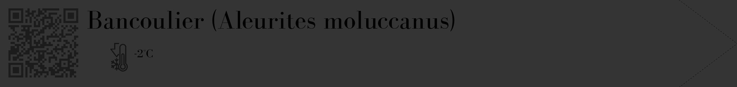 Étiquette de : Aleurites moluccanus - format c - style noire46_simple_simplebod avec qrcode et comestibilité