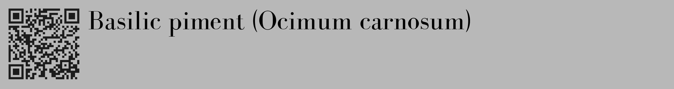 Étiquette de : Ocimum carnosum - format c - style noire39_basique_basiquebod avec qrcode et comestibilité