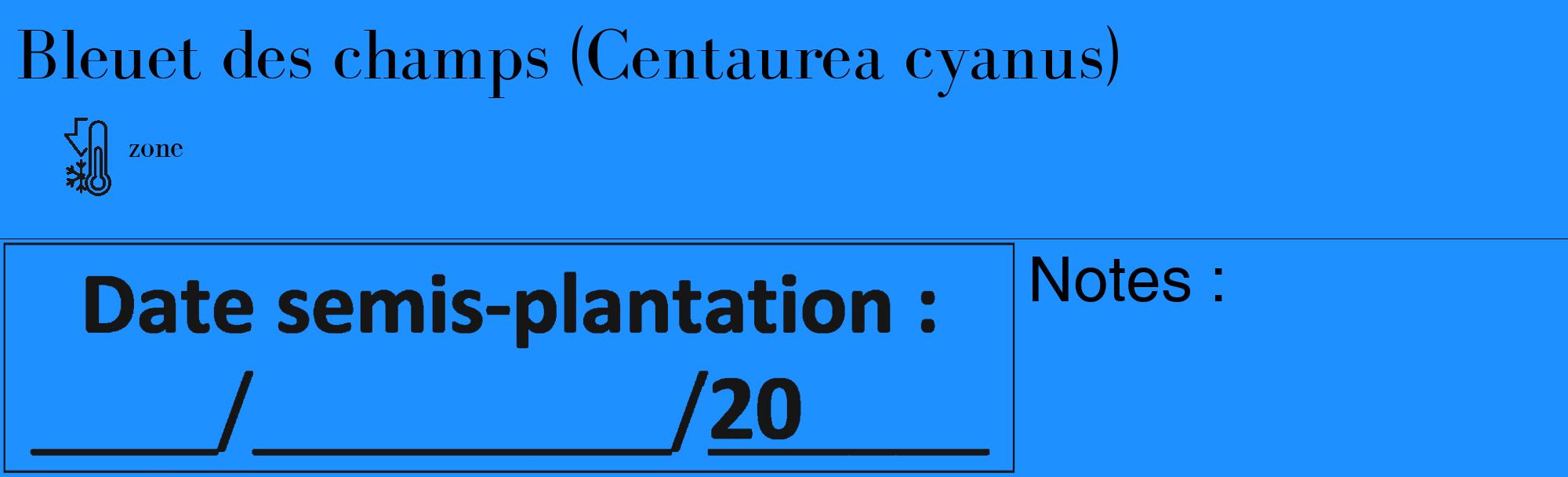 Étiquette de : Centaurea cyanus - format c - style noire3_basique_basiquebod avec comestibilité