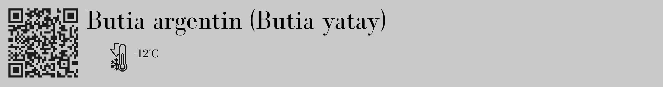 Étiquette de : Butia yatay - format c - style noire54_basique_basiquebod avec qrcode et comestibilité