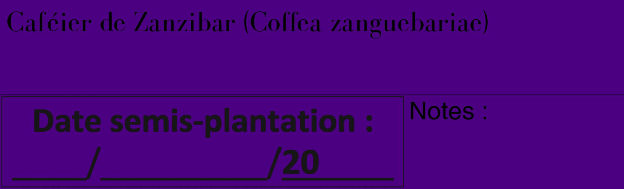 Étiquette de : Coffea zanguebariae - format c - style noire47_basique_basiquebod avec comestibilité