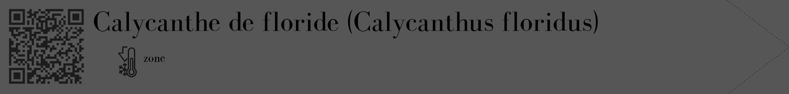Étiquette de : Calycanthus floridus - format c - style noire45_simple_simplebod avec qrcode et comestibilité