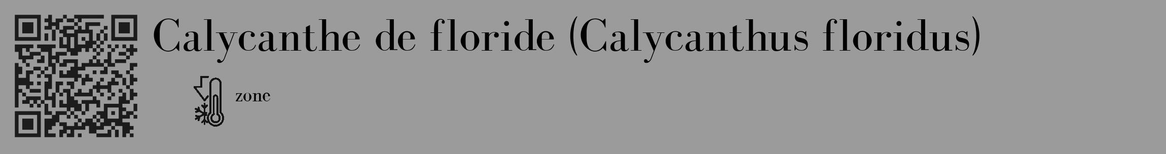Étiquette de : Calycanthus floridus - format c - style noire52_basique_basiquebod avec qrcode et comestibilité