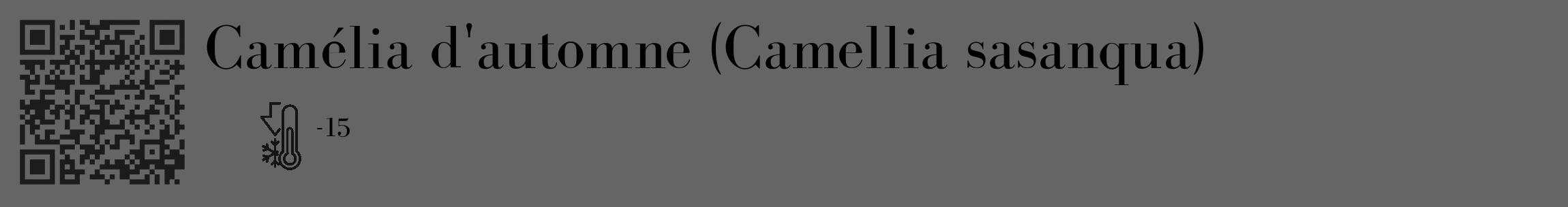 Étiquette de : Camellia sasanqua - format c - style noire32_basique_basiquebod avec qrcode et comestibilité