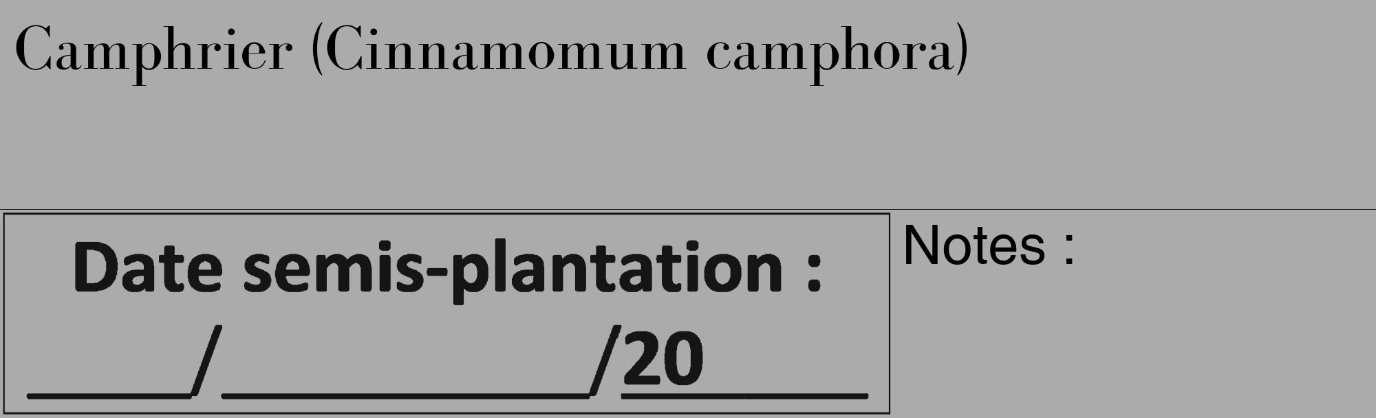 Étiquette de : Cinnamomum camphora - format c - style noire37_basique_basiquebod avec comestibilité