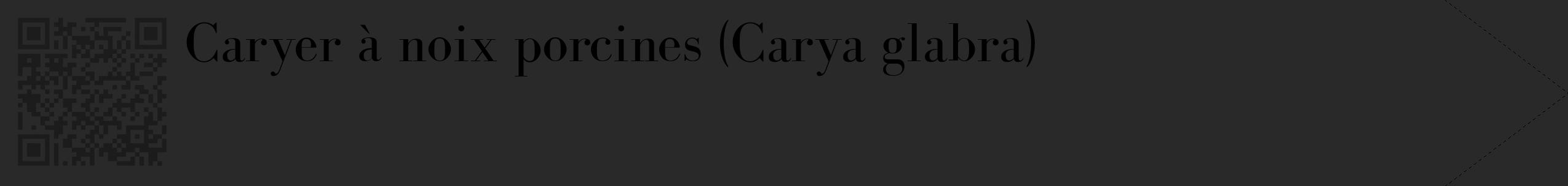 Étiquette de : Carya glabra - format c - style noire34_simple_simplebod avec qrcode et comestibilité