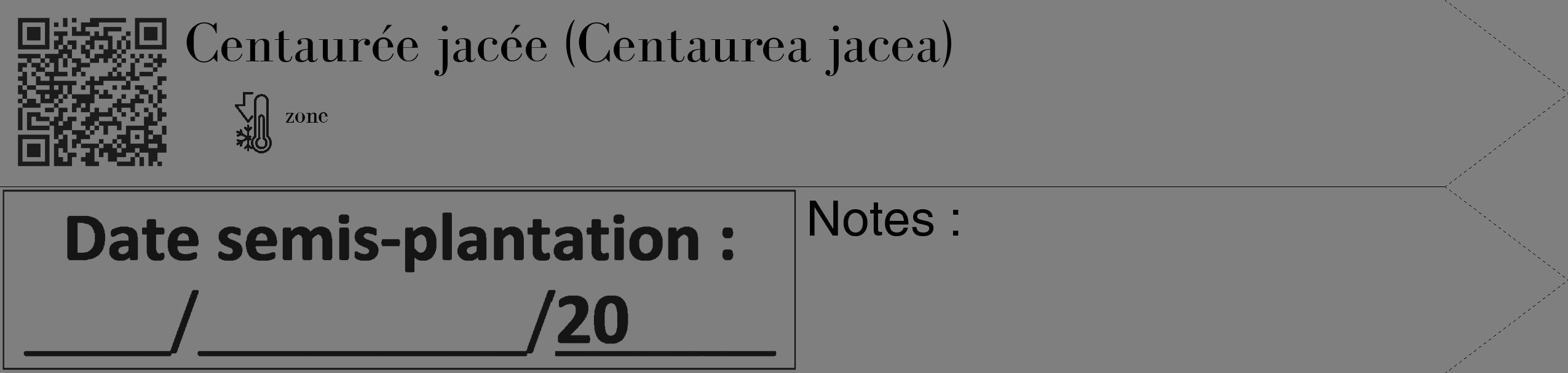 Étiquette de : Centaurea jacea - format c - style noire31_simple_simplebod avec qrcode et comestibilité