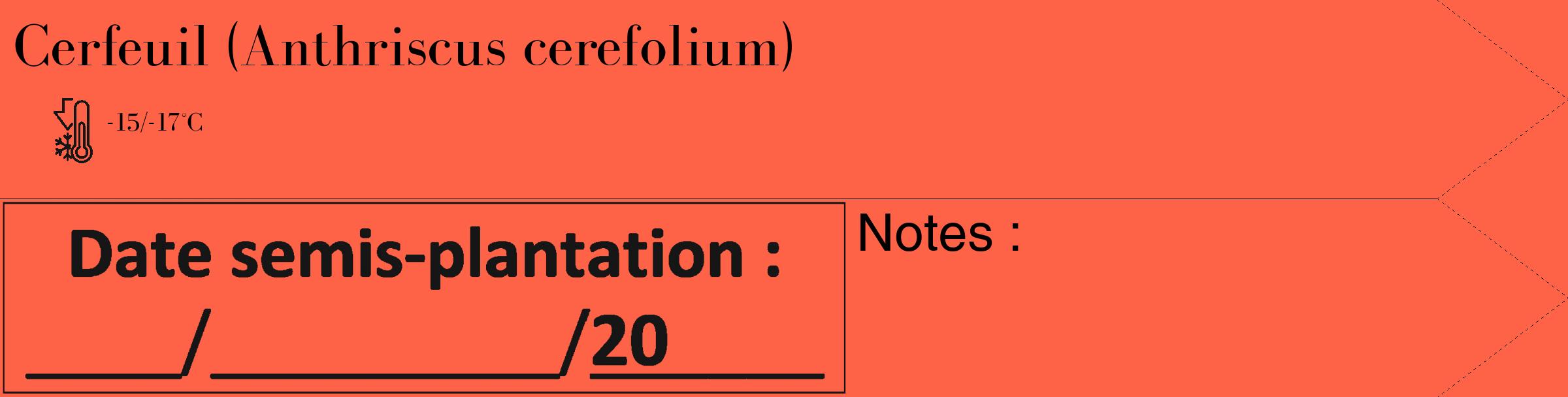 Étiquette de : Anthriscus cerefolium - format c - style noire25_simple_simplebod avec comestibilité